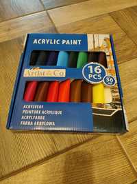 Nowy zestaw 16 farb akrylowych dla dziecka