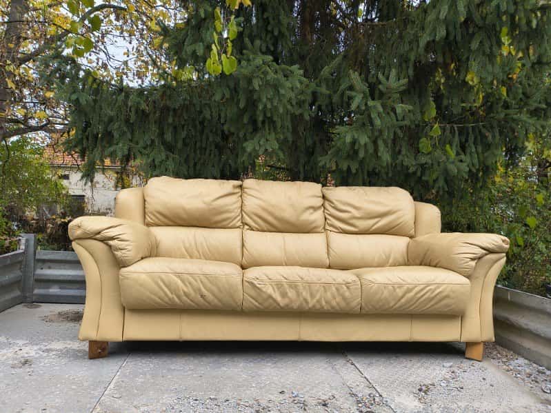 kanapa + dwa fotele, zestaw wypoczynkowy skórzany