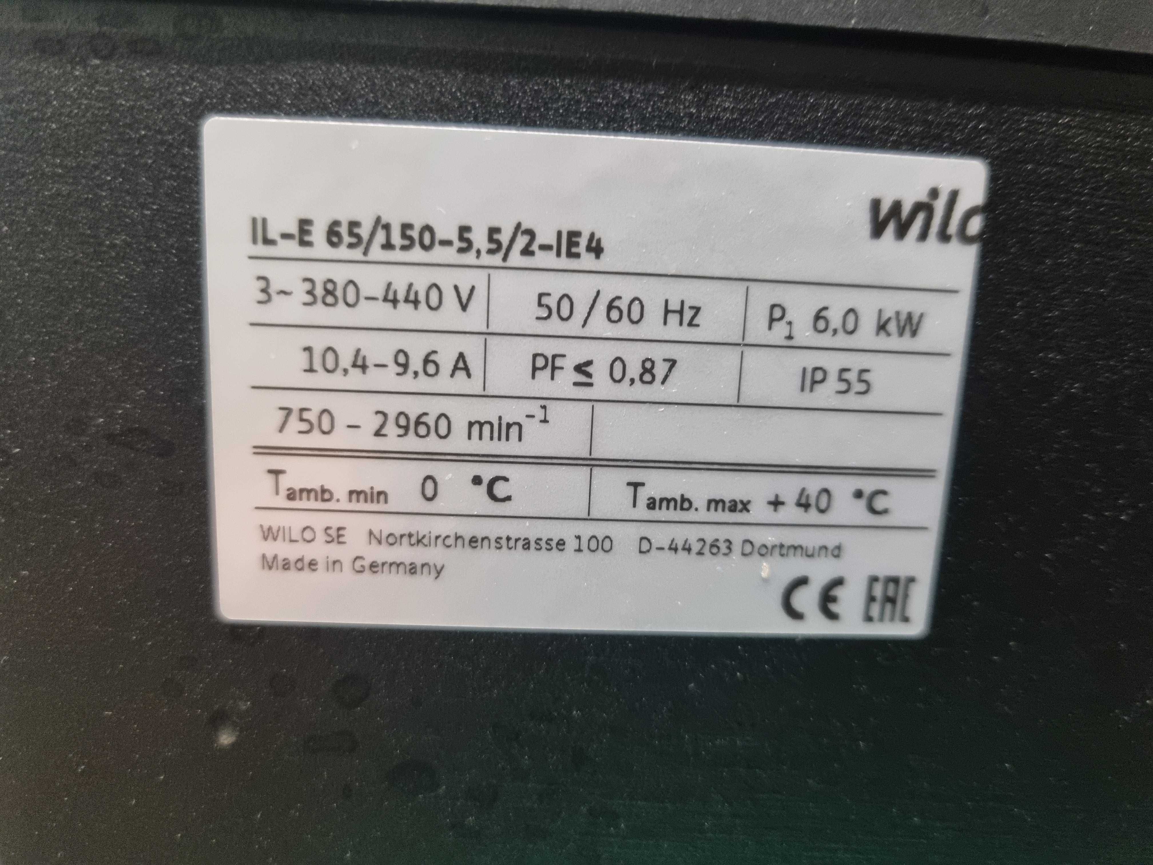 pompa Wilo IL-E 65/150-5,5/2 IE4 Netto 5.000