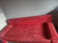 Sofa rozkładana czerwona kanapa łóżko welur