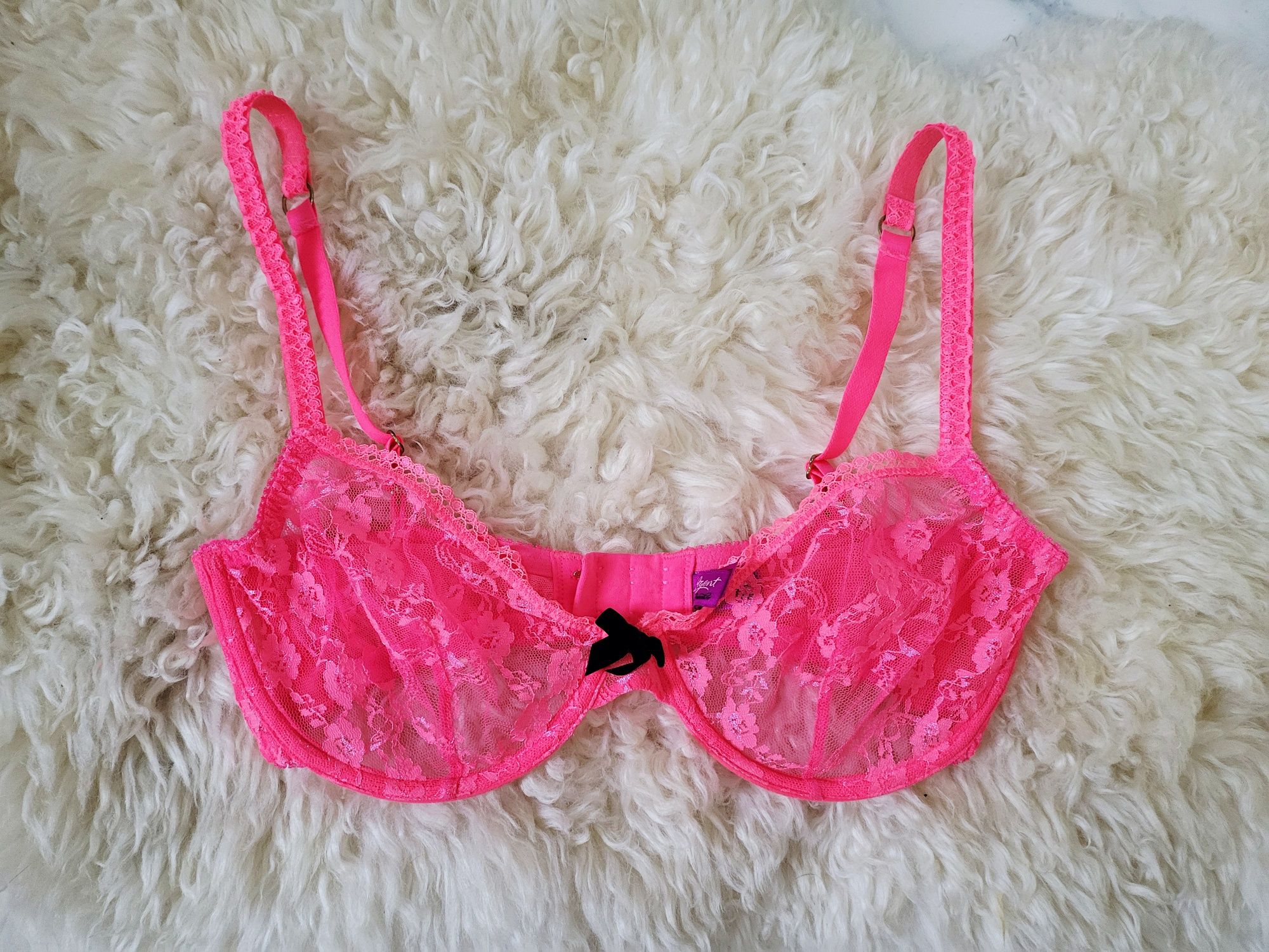 Agent Provocateur Sexy różowy neonowy koronkowy stanik 70E
