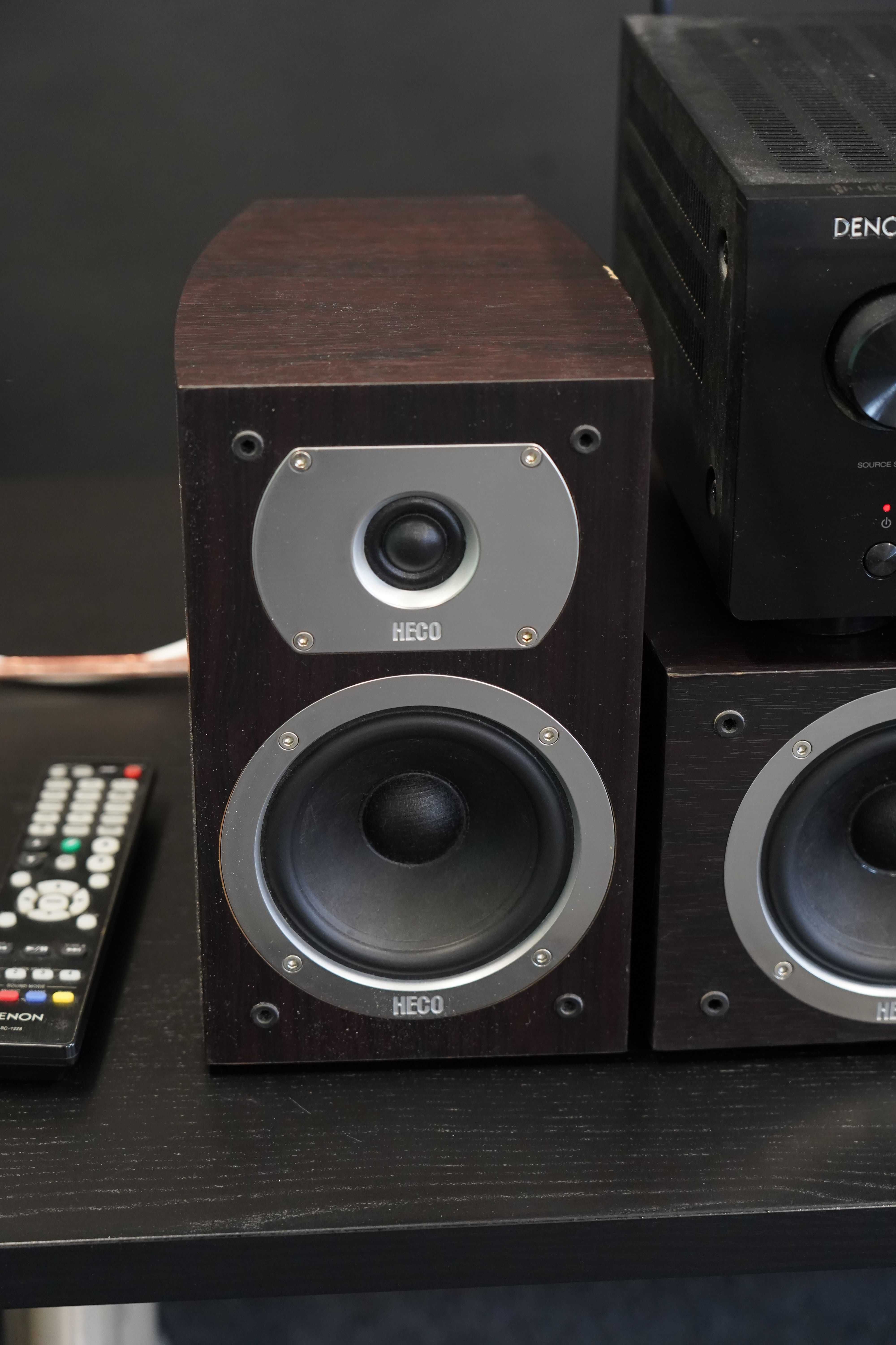 Amplituner DENON AVR-X2600H DAB z zestawem 5 głośników HECO
