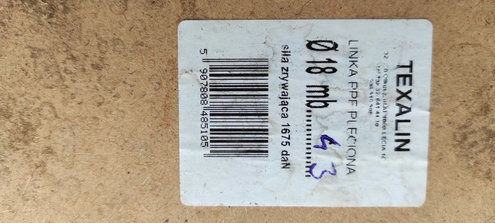 Lina polipropylenowa 18mm pleciona z rdzeniem 43m