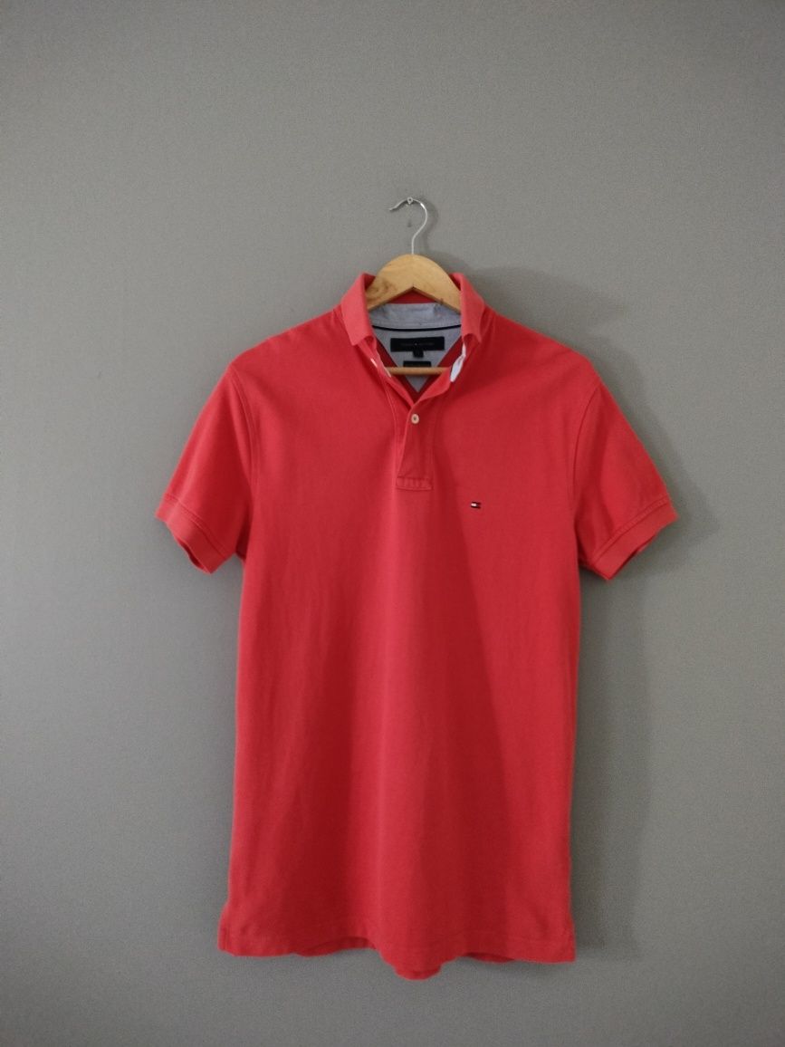 Czerwony T-shirt Polo Tommy Hilfiger