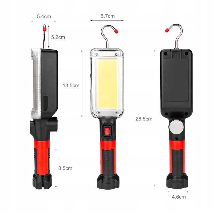 Lampa Latarka Warsztatowa 3W1 LED COB Akumulator