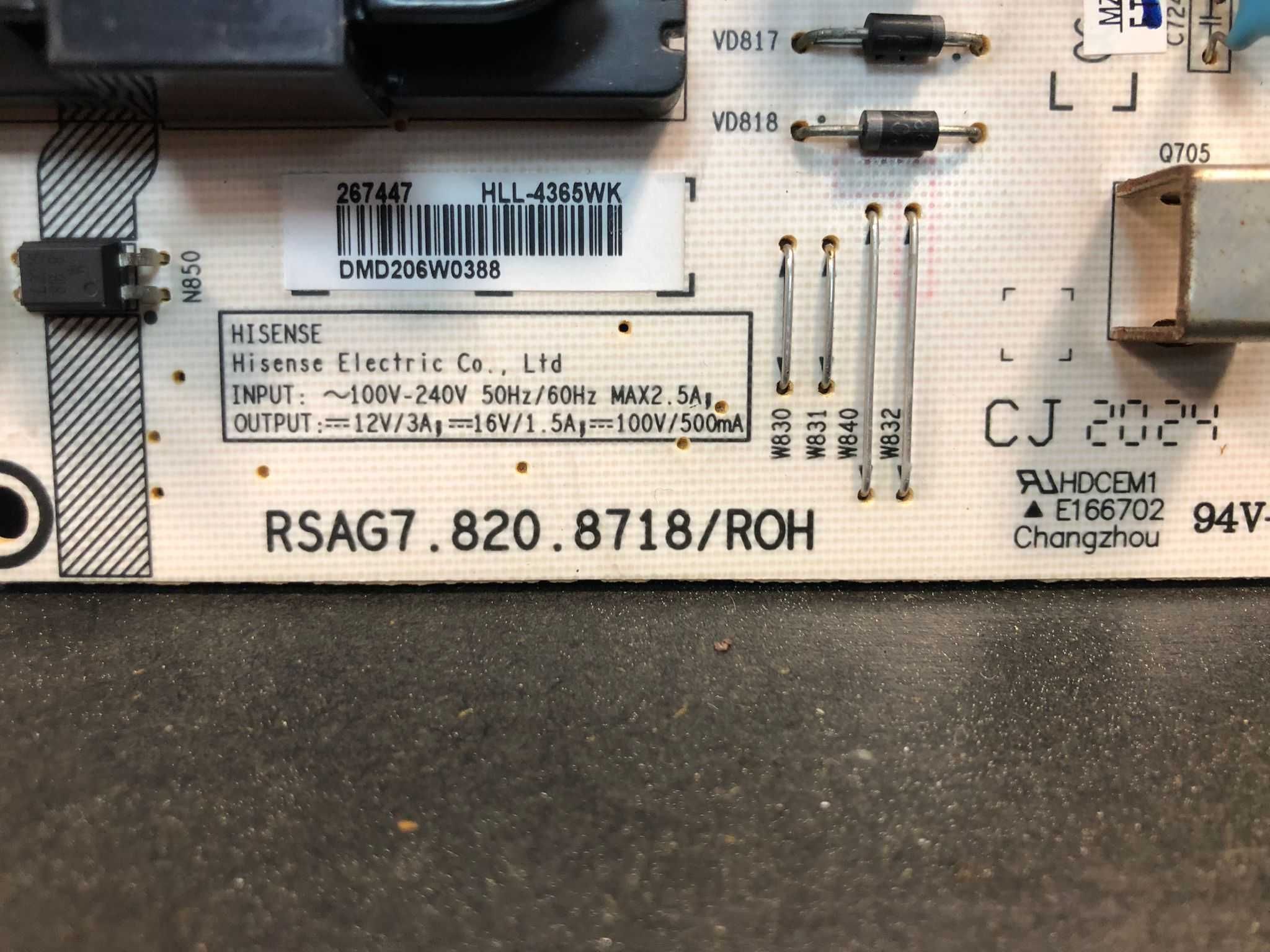 Placa Fonte Alimentação Tv Hisence 65A7100F