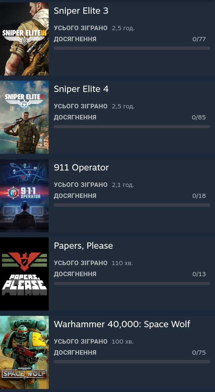 Steam акаунт з 26 іграми