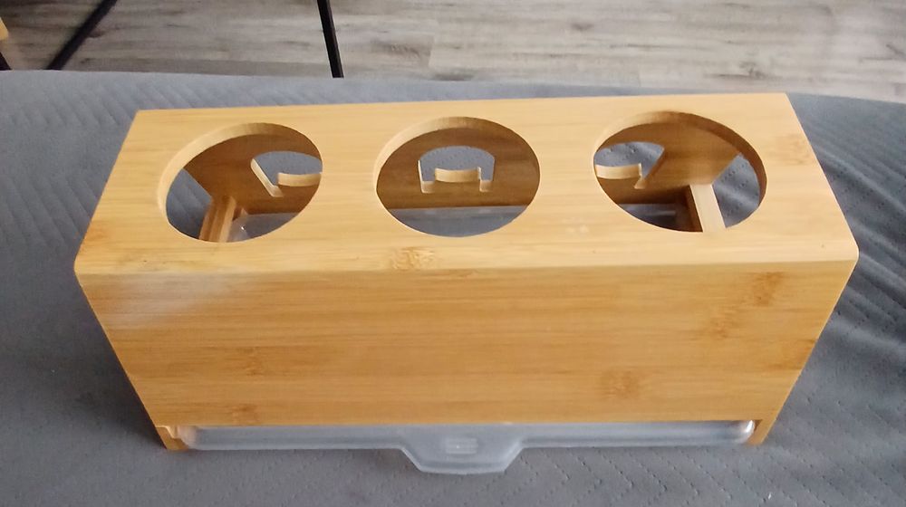 Kesper 58650 Stojak na butelki z tacką ociekową, 32 x 17,5 x 12 cm