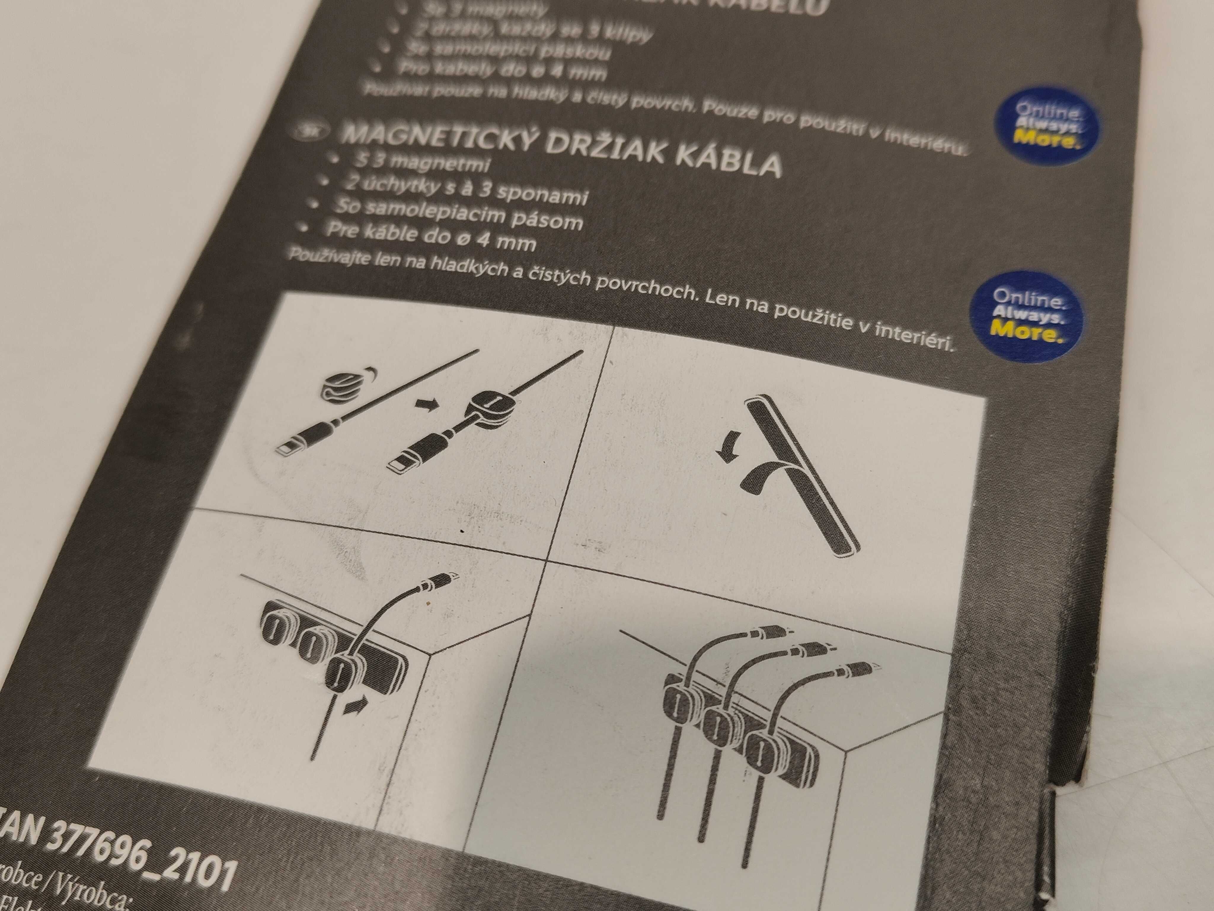 Tronic magnetyczny organizer uchwyt do kabli czarny