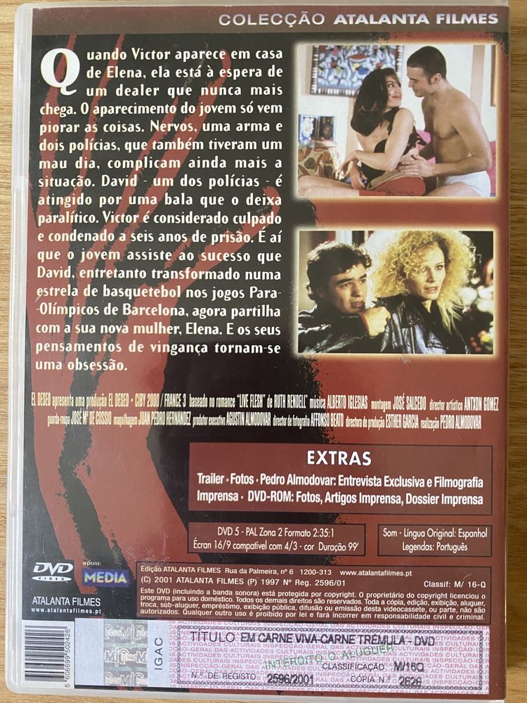 dvd Em Carne Viva de Almodovar