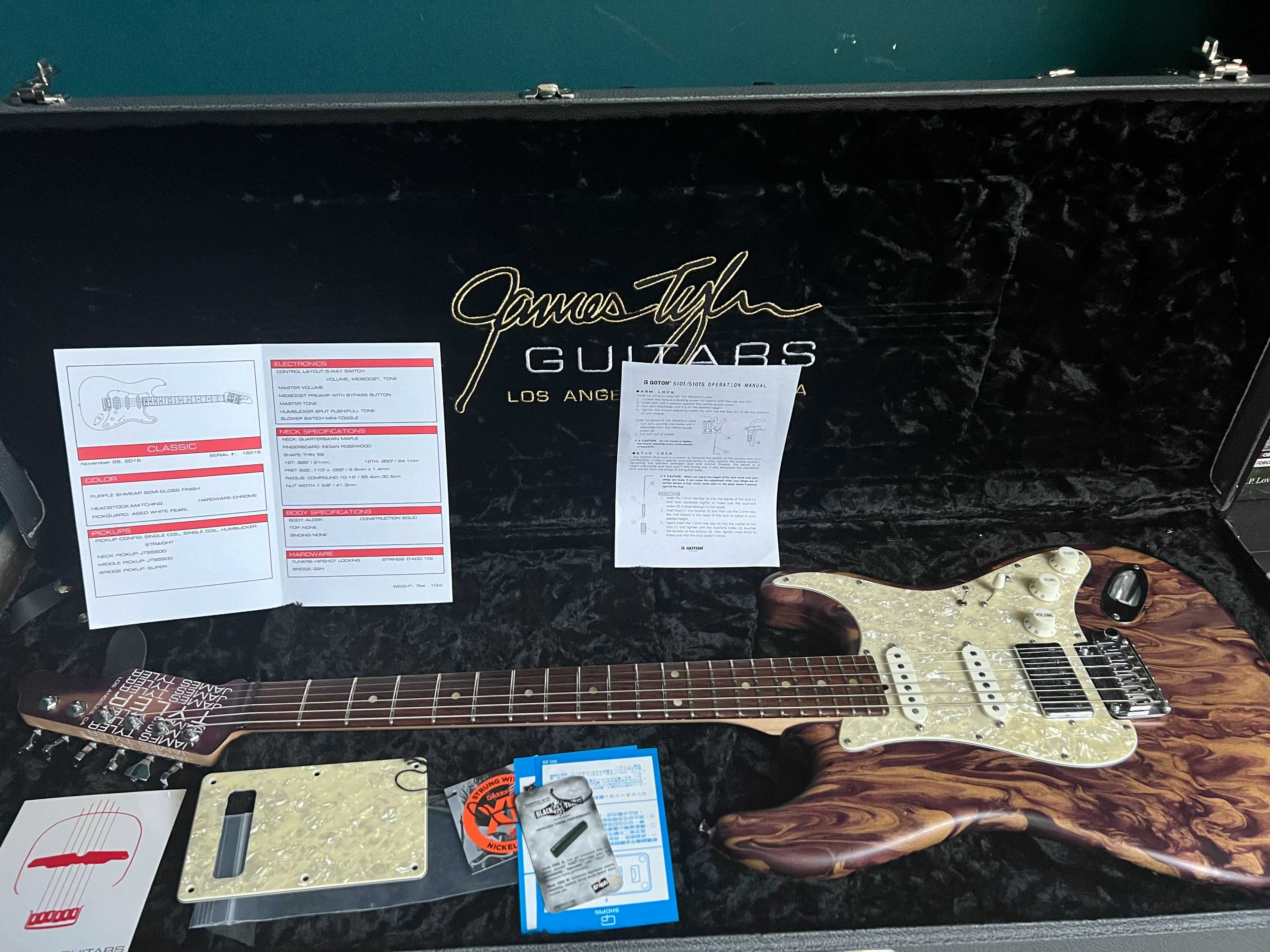 JAMES TYLER Classic USA Purple Shmear klasa Fender CS