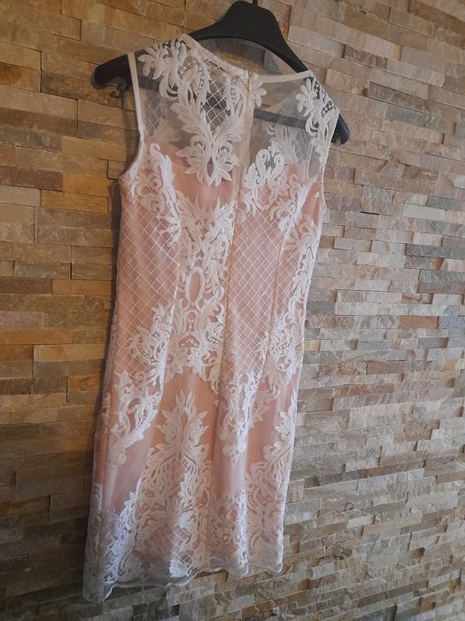 Sukienka elegancka ślub cywilny chrzest święta koronka jak nowa