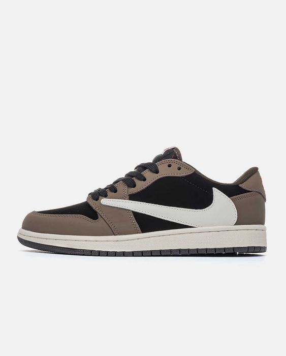Мужские кроссовки Nike Air Jordan 1 Retro Low Travis Scott Brown.