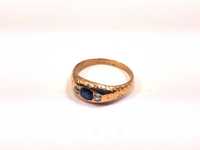 Złoty pierścionek DIAMENT SZAFIR 585 4,85G R.20