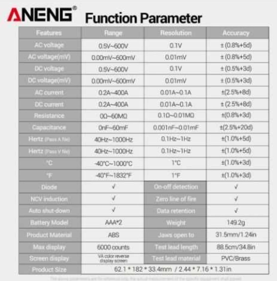 Токовые клещи-мультиметр-тестер ANENG ST212, True RMS, постоянный ток!