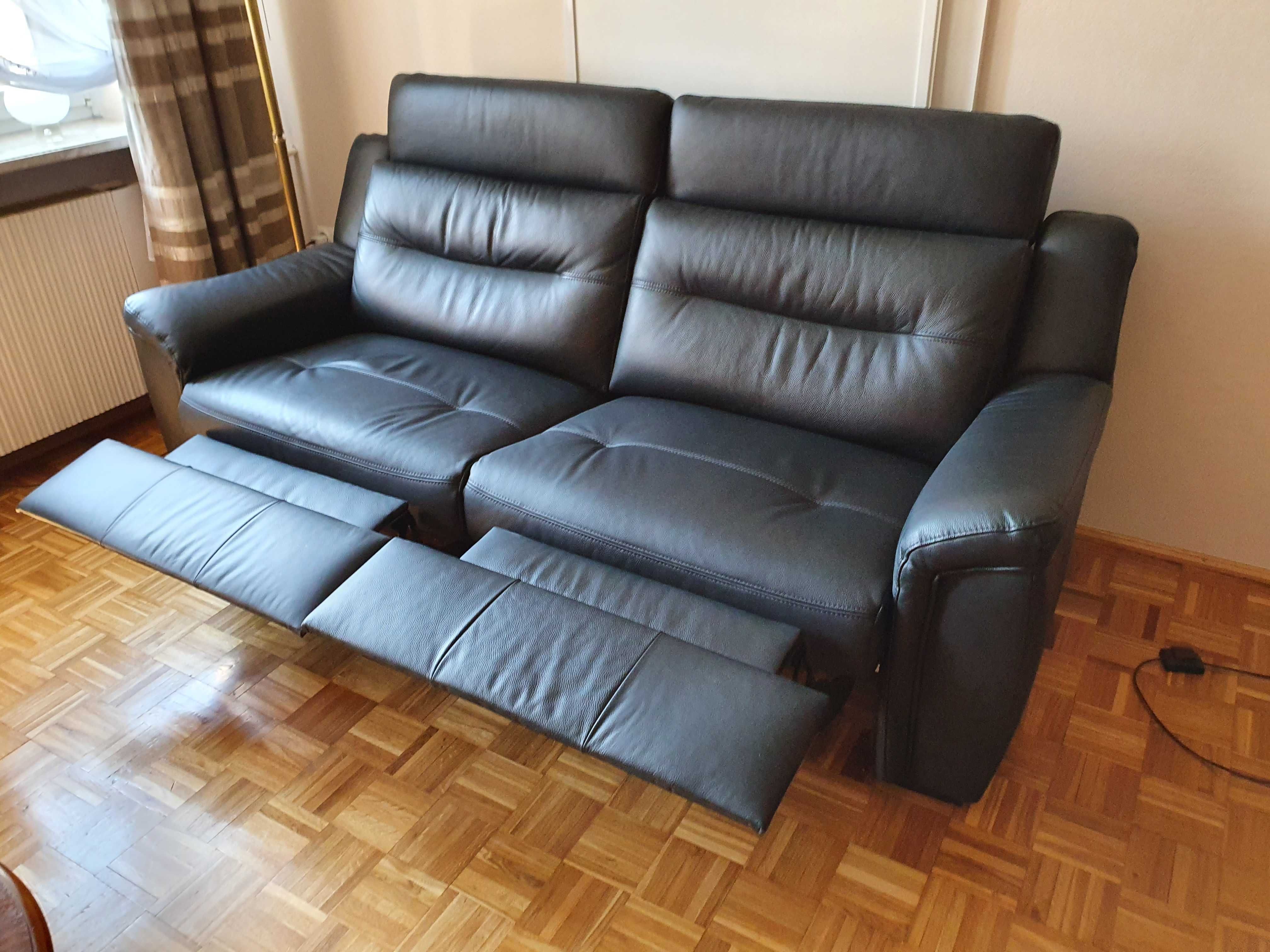 Sofa skórzana SALMO z funkcją relax - okazja