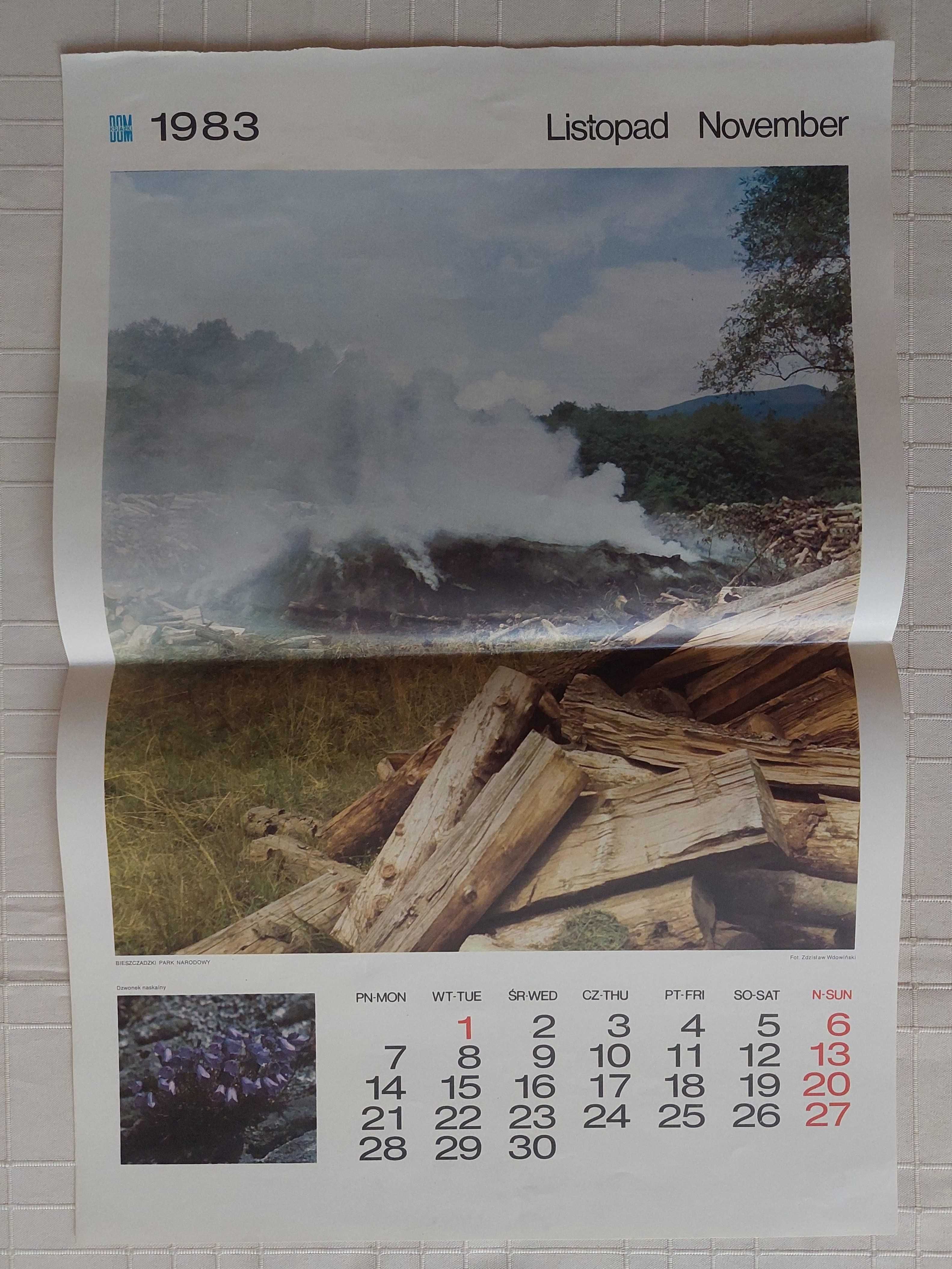 Kartka z kalendarza (listopad 1983, park narodowy)