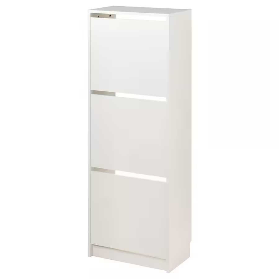 BISSA Szafka na buty 3 przegrody biały 49x28x135 Ikea Nowa w kartonac