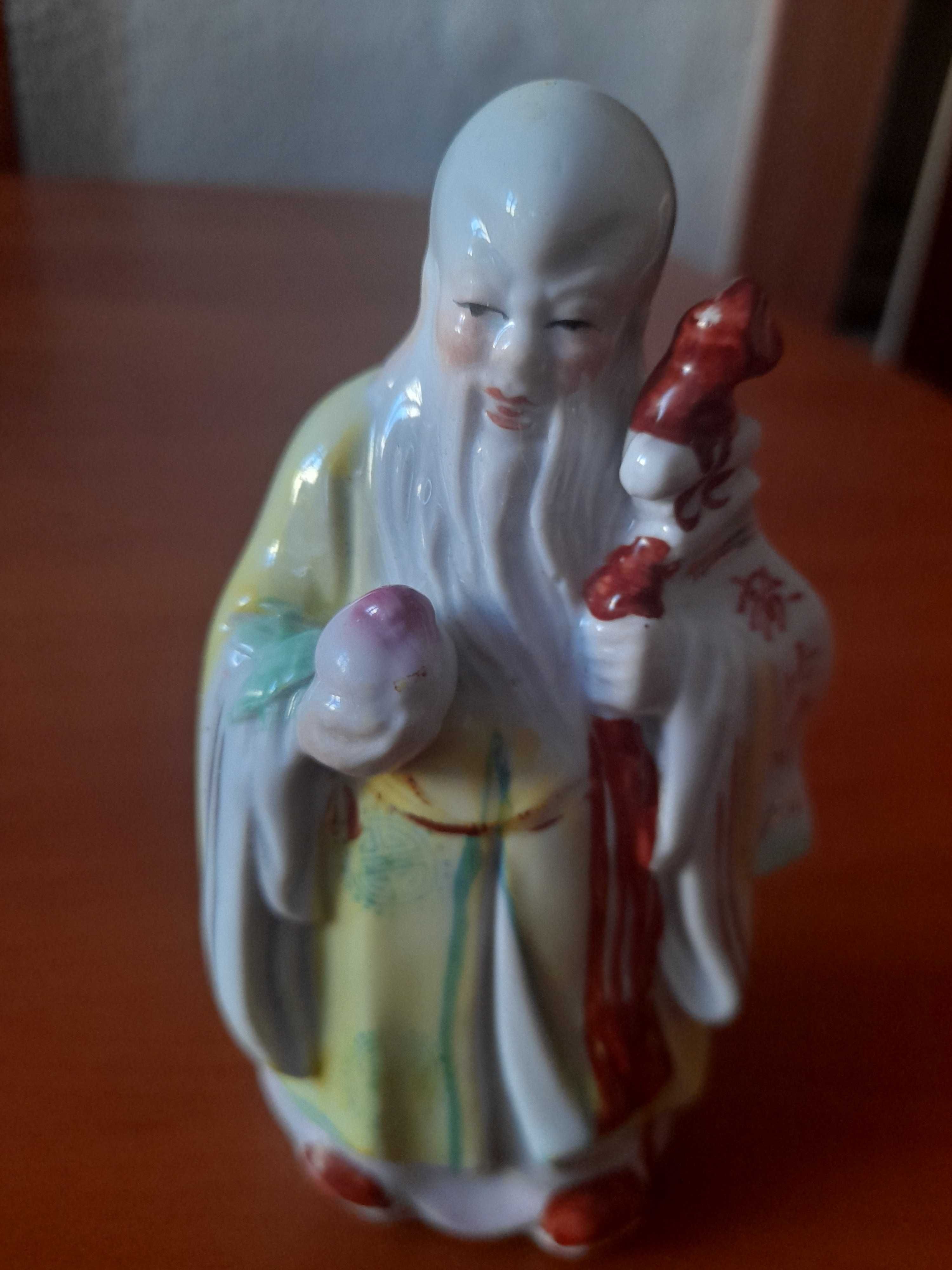 Vintage chińskie porcelanowe 3 figurki bogów Fuk, Luk, Sau