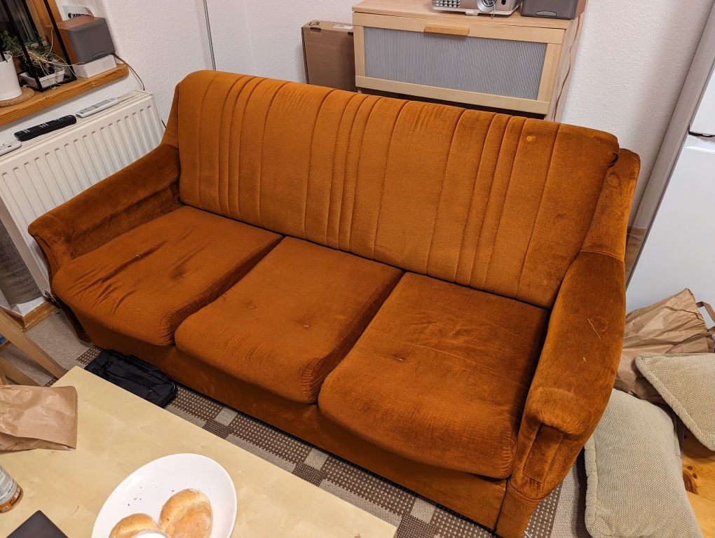 Kanapa rozkładana sofa tapczan łóżko wersalka PRL vintage