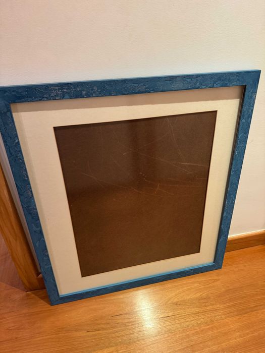 Moldura madeira azul 83x75