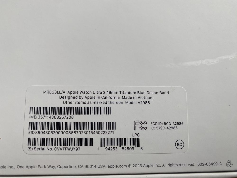 Apple Watch Ultra 2 49mm Titanium Blue Ocean