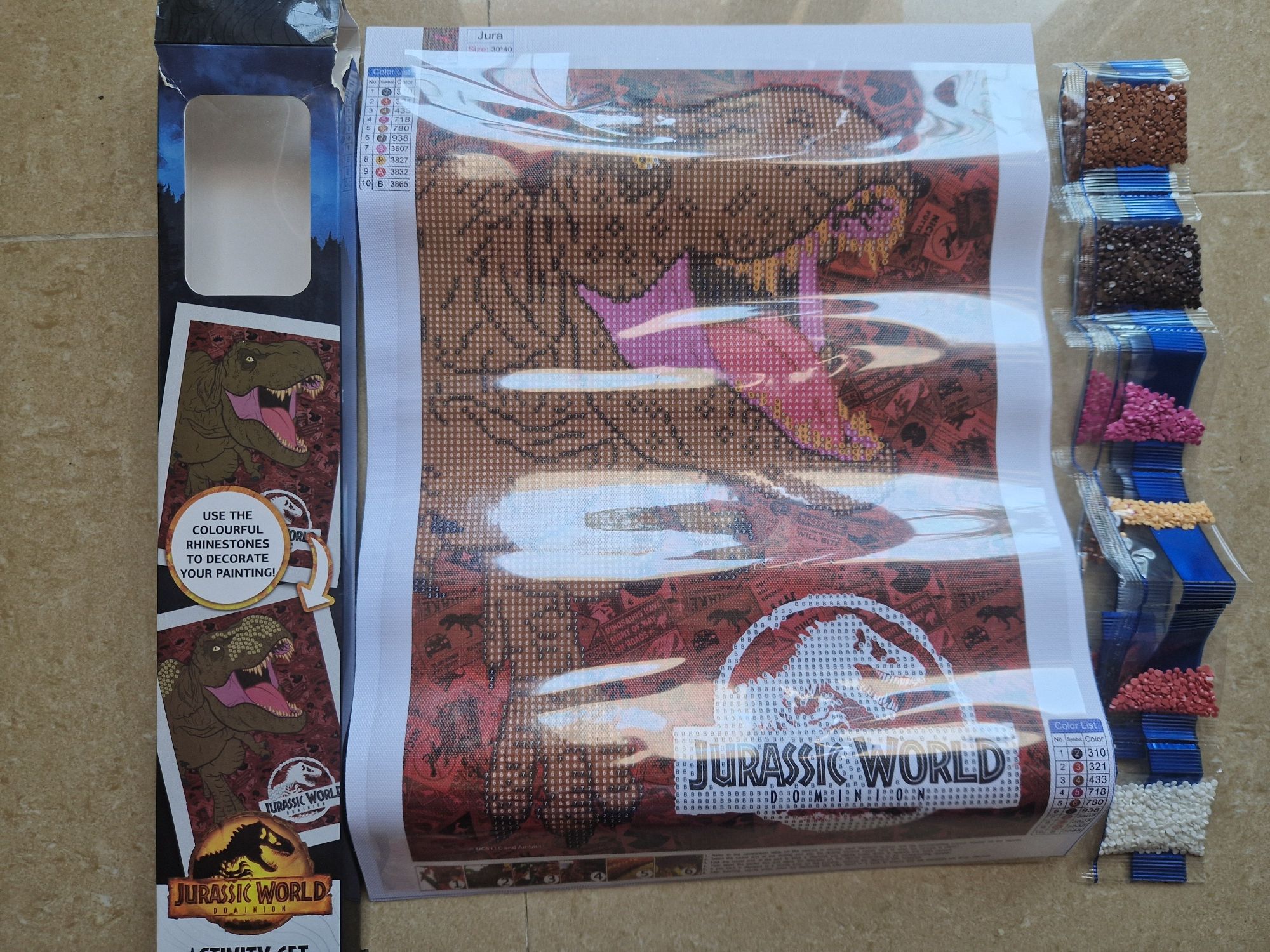 Kit Pintura Diamante Jurassic World – Novo e Completo