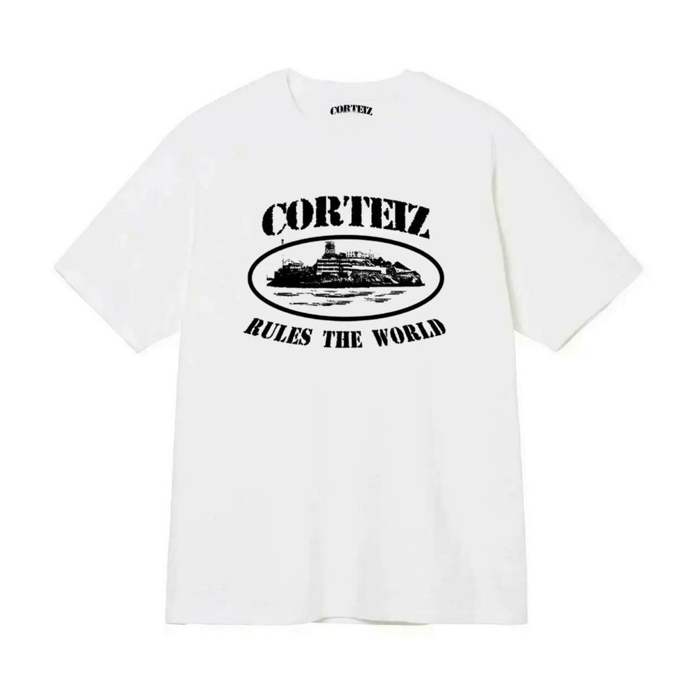 Мужские футболки  Corteiz Logo унисекс Кортеиз Кортез черные белые