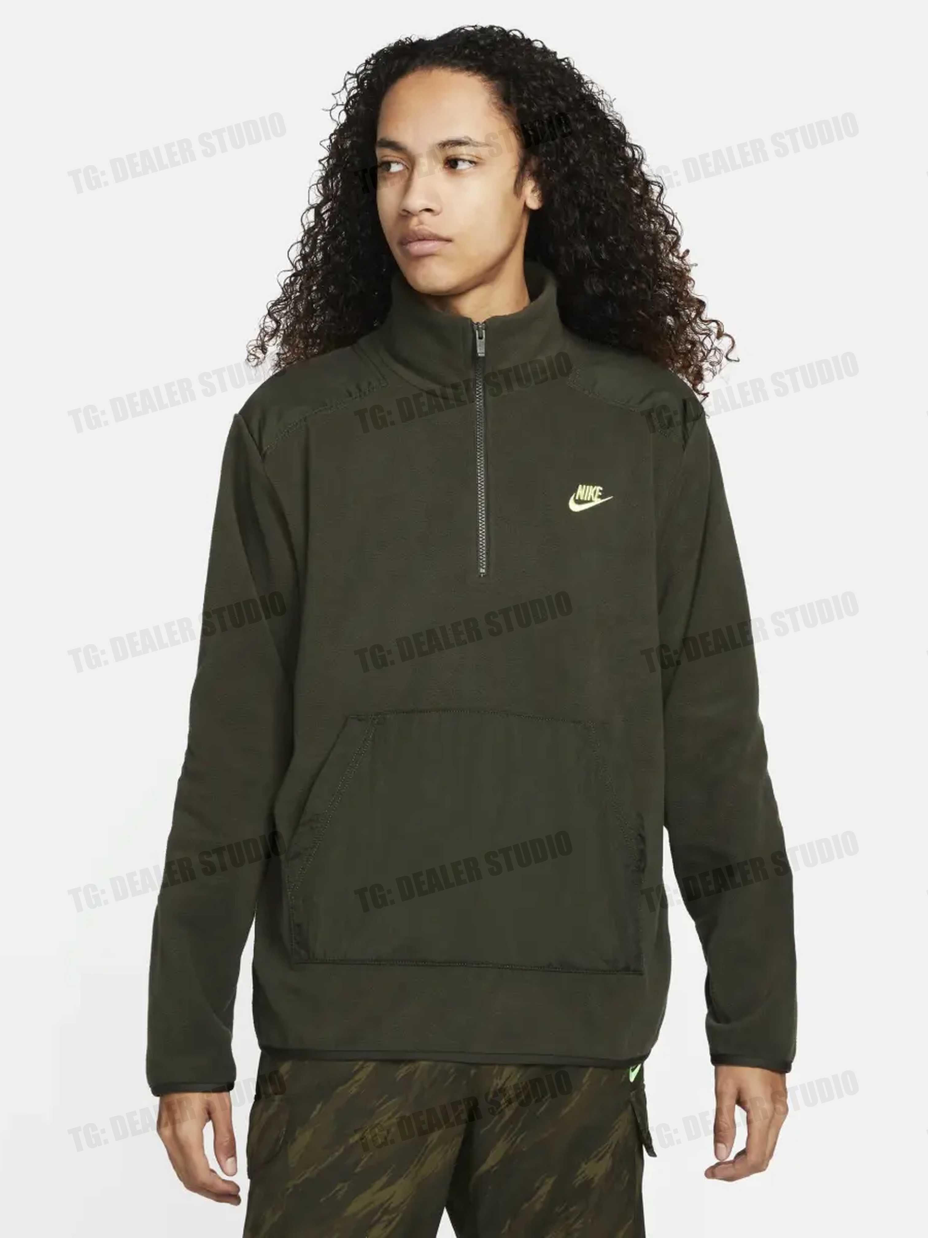 Світшот флісовий Nike Mens Fleece 1/2-zip Top Green | Флисовый свитшот