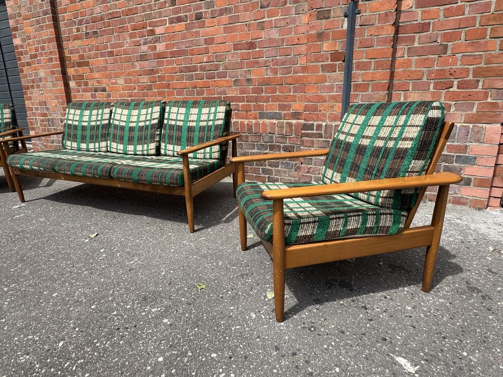 Skandynawski zestaw wypoczynkowy sofa+2fotele, lata60.vintage, design