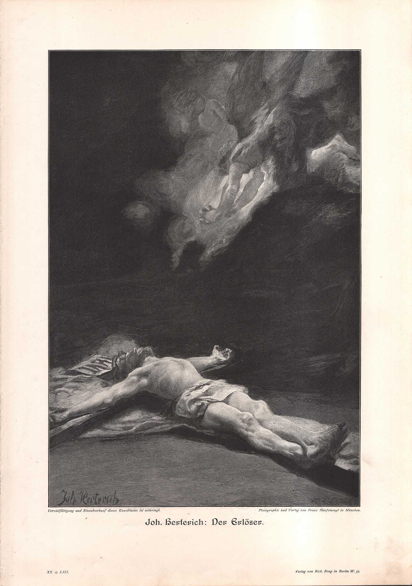 Herterich: Chrystus odkupiciel. Drzeworyt 1905 r. oryginał