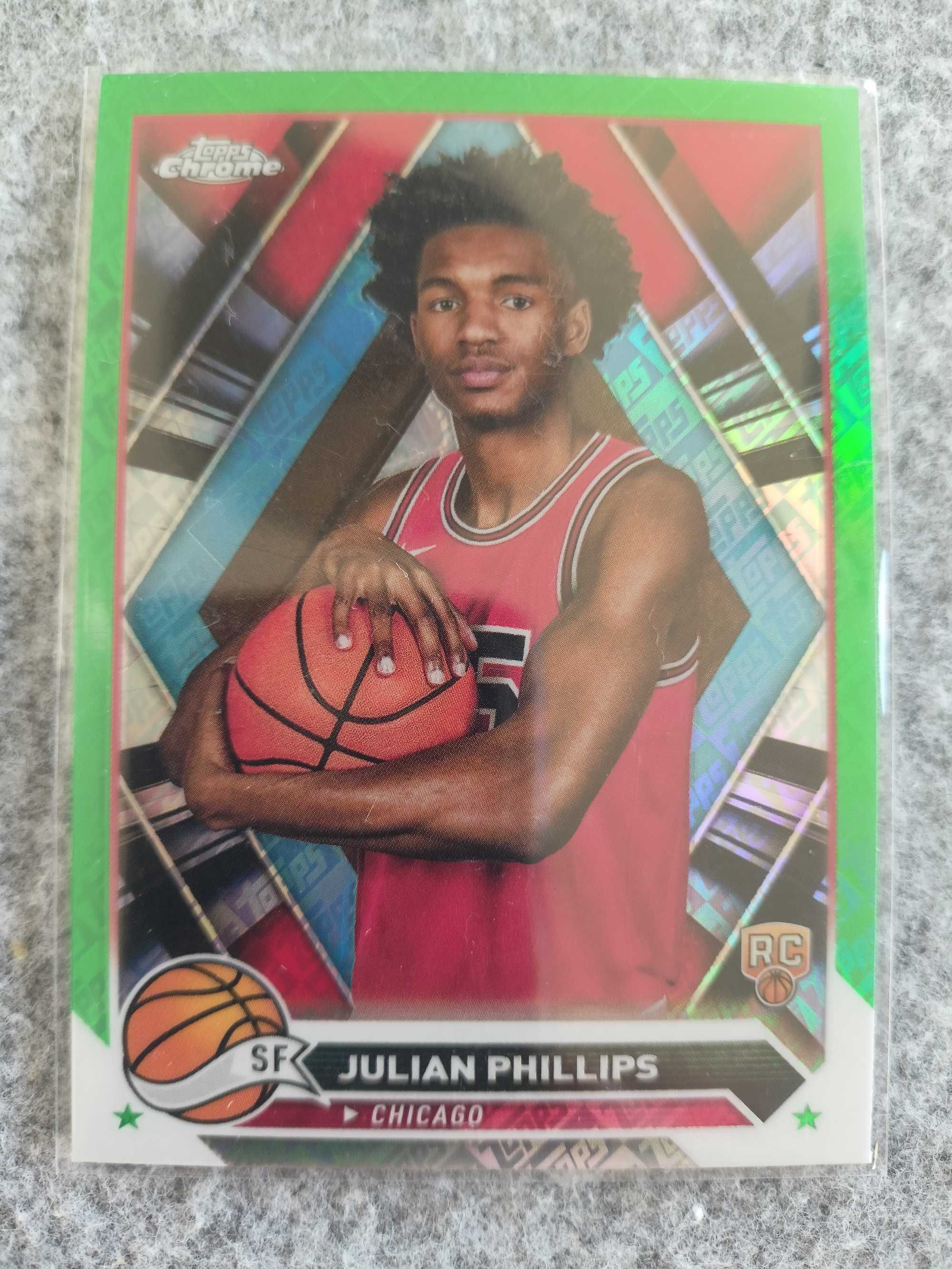 Karta NBA Rookie 2023-24 Topps Chrome Green Refractor Phillips Bulls