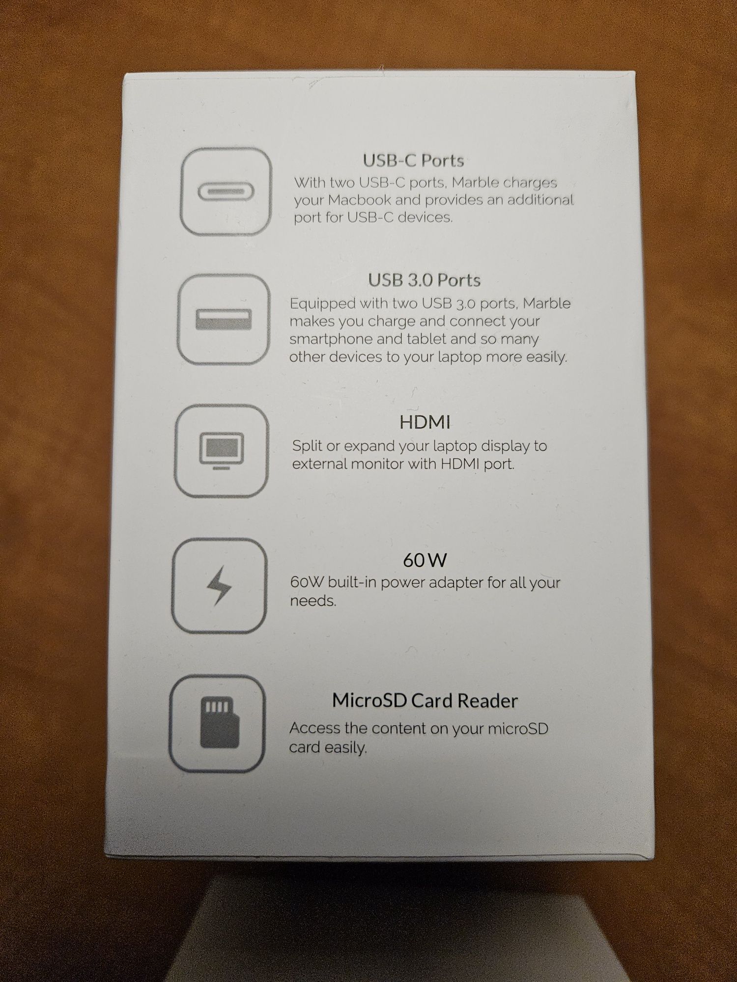 Stacja dokująca HUB USB-C Marble DCS1 60W MacBook