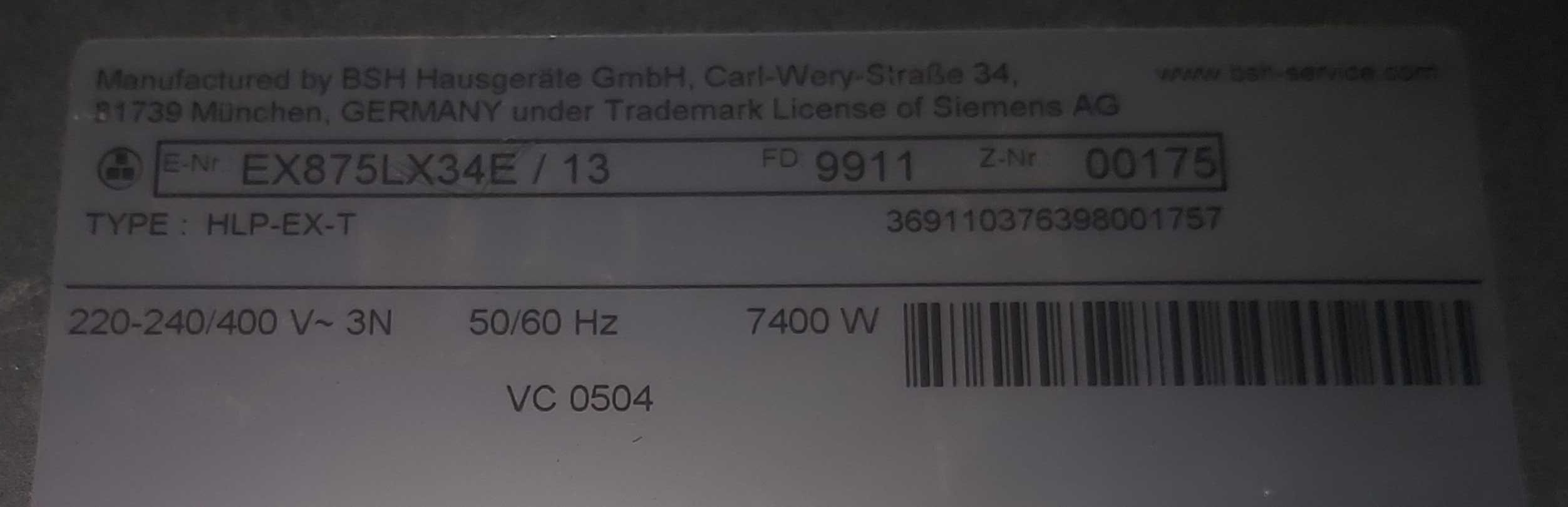 Inwerter  IH62_FB-PS07_NV EX875LX34E PXV875DC1E/06 Siemens  Bosch