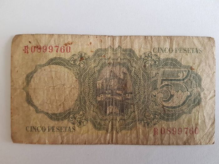Nota de 5 pesetas do ano 1951