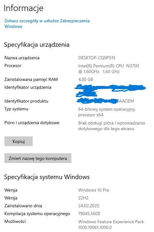 Zestaw komputerowy do Pracy: 4 Rdzenie/4 GB Ram/SSD 128GB/W10/Wi-Fi