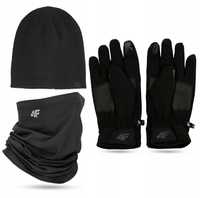 4F zestaw męski zimowy czapka rękawiczki