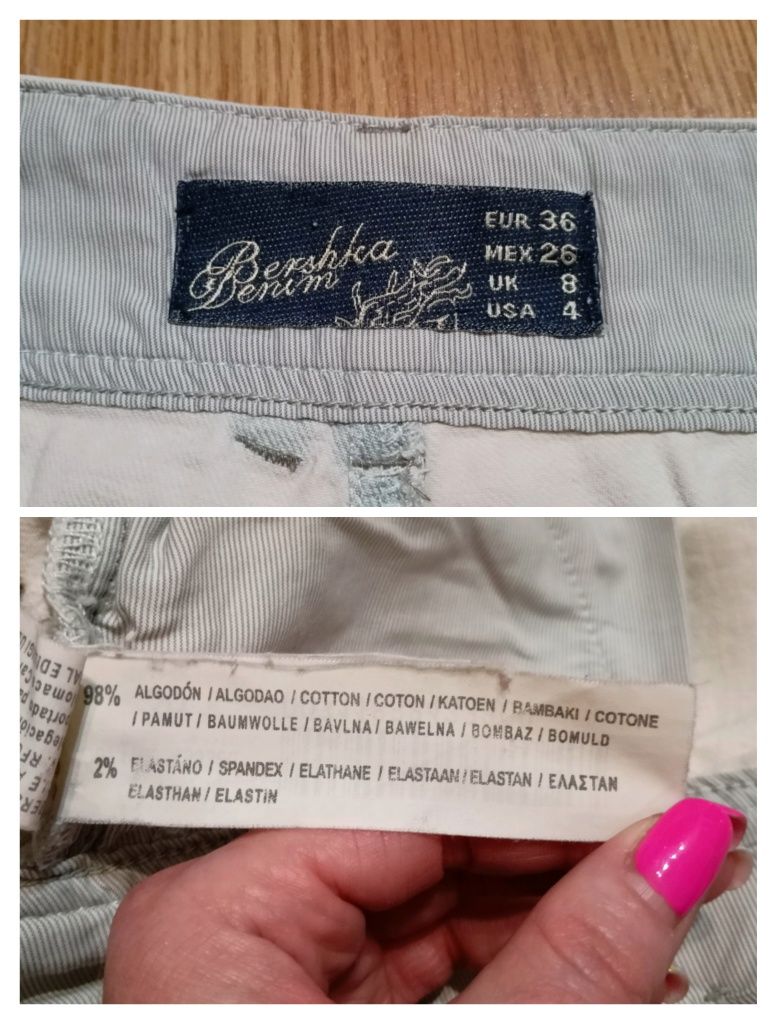 Krótkie spodenki dżinsowe, damskie szorty Bershka rozmiar S.