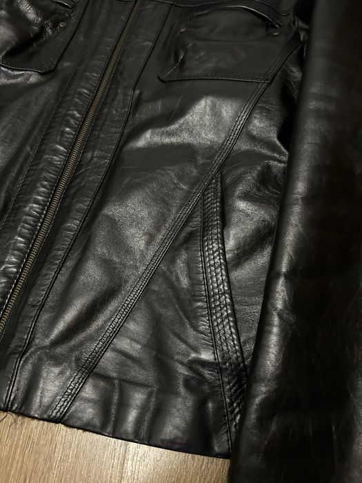 Чоловіча шкіряна дублянка на хутрі