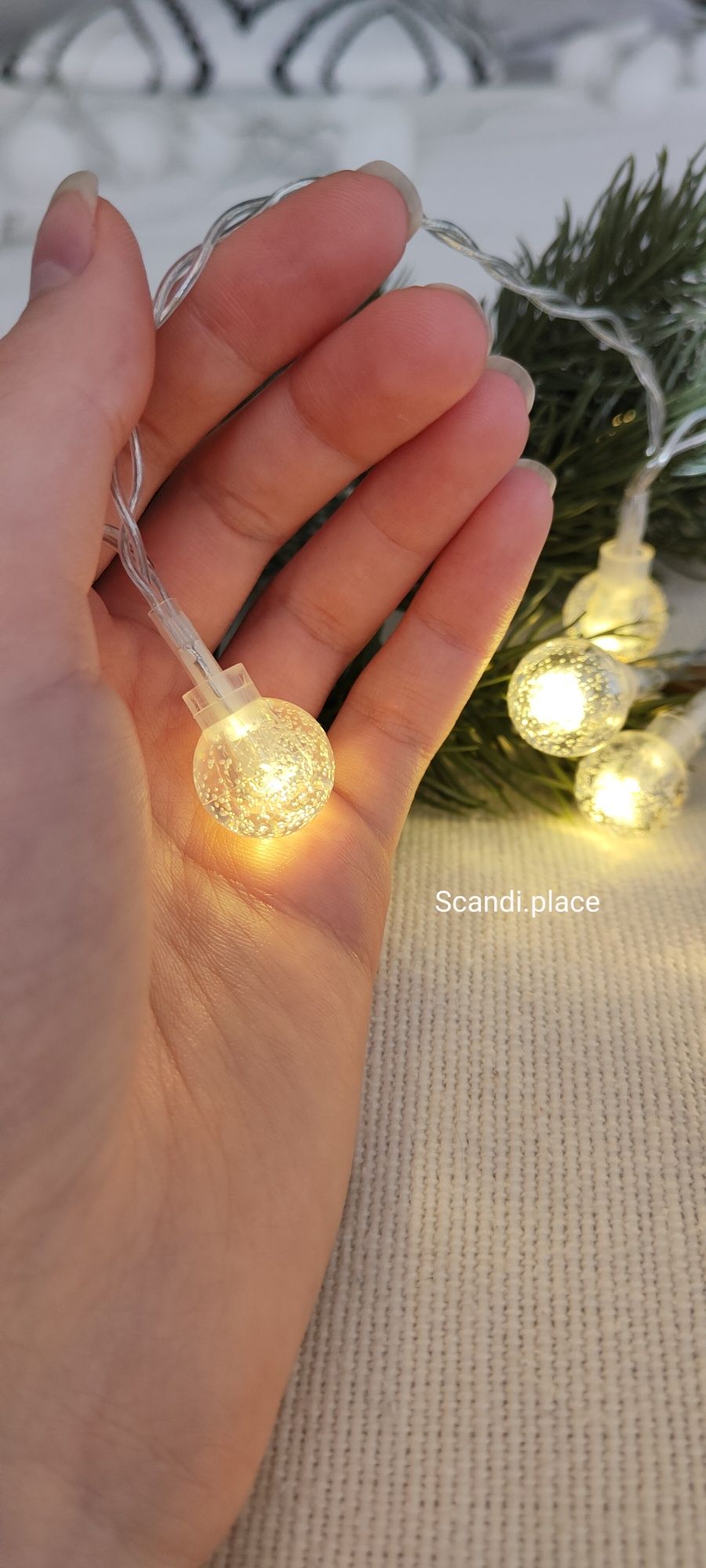 Гірлянда новорічна тепле біле світло батарейки