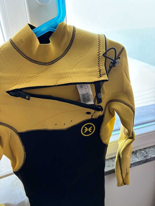 Fato de Surf Deeply Junior Explorer 4/3 chest zip Amarelo