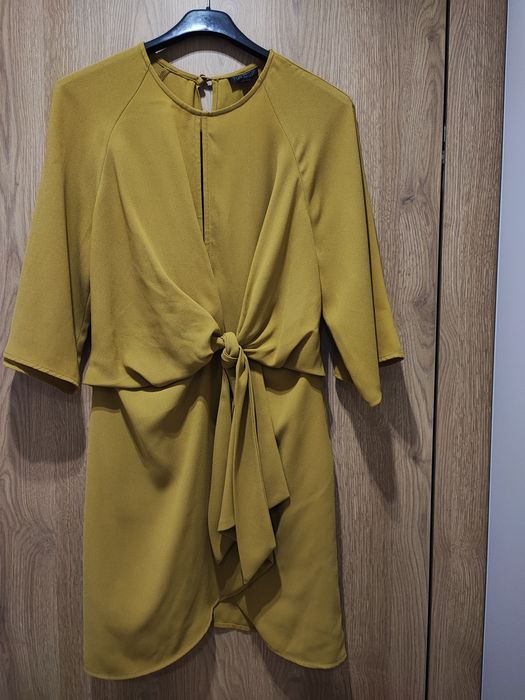 Musztardowy sukienka topshop 36