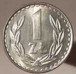 PRL - 1 złoty 1986 mennicze z rolki