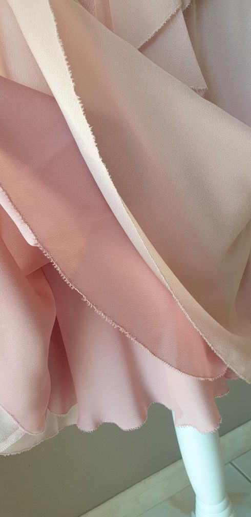 Jedwabna sukienka w kolorze pudrowego różu, rozmiar S (4)