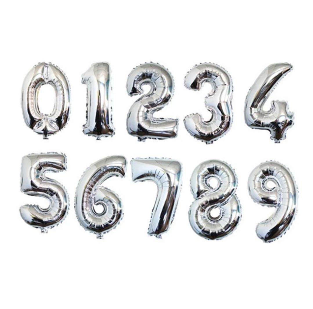 Balony foliowe srebrne DUŻE cyfry 1, 8, 18, 30, 80 urodziny, rocznica.