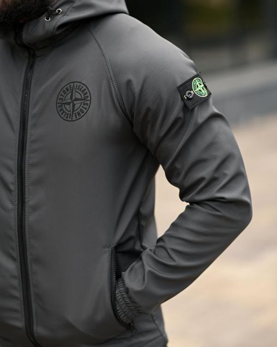 Чоловічий спортивний Softshell Зимовий костюм Stone grot grey