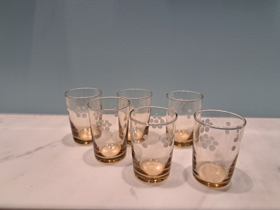 Kieliszki ciosane zestaw # szkło prl