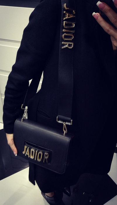 Torebka klasa Dior J'adior klasyk czarna kopertówka złote logo