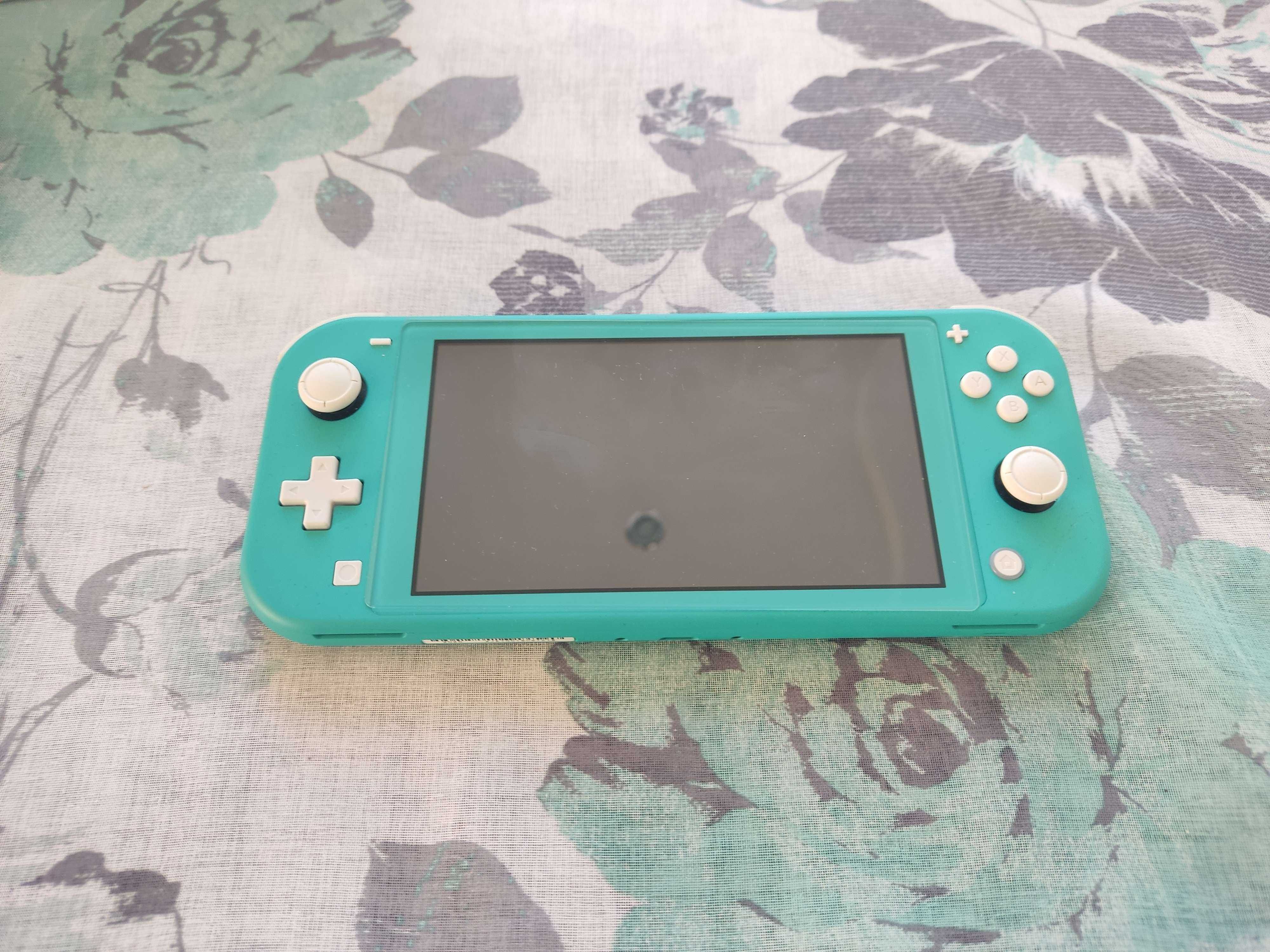 Nintendo Switch Lite Turkusowy + ładowarka + custom etui + pudełko