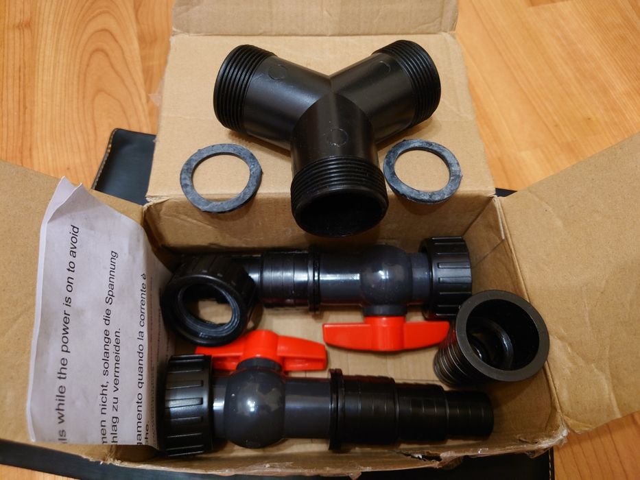 Тройник с краном Sunsun для прудовых шлангов CST-02F